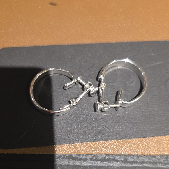 Source Unknown Jewelry - Source Unknown Silver Hoop Clip-On Earrings